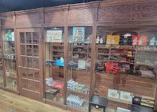 Wood and glass humidor cabinet